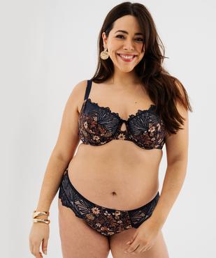 Soutien-gorge emboitant en microfibre et dentelle femme grande taille vue1 - GEMO(HOMWR FEM) - GEMO
