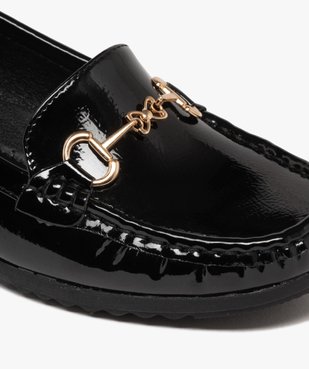 Mocassins femme confort à talon compensé et vernis avec bijou fantaisie vue6 - G'FLEX - GEMO