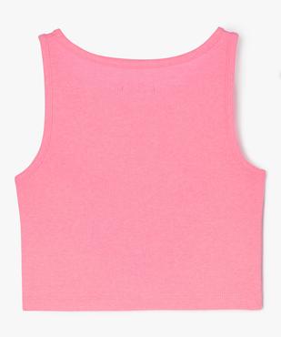 Débardeur en maille côtelée coupe courte avec ouverture sur le ventre fille vue3 - GEMO 4G FILLE - GEMO