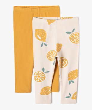 Leggings bébé fille uni et imprimé (lot de 2) vue1 - GEMO(BEBE DEBT) - GEMO