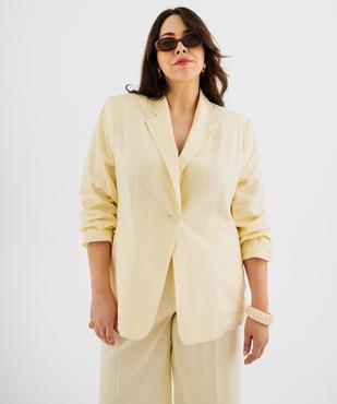 Veste blazer en viscose et lin femme grande taille vue1 - GEMO 4G GT - GEMO