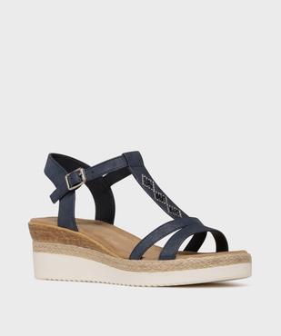 Sandales à talon compensé et bride pailletée femme vue6 - VALENTINA BALDA - GEMO