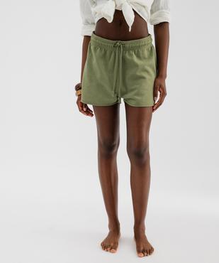 Short en maille French Terry avec taille ajustable femme vue2 - GEMO 4G FEMME - GEMO