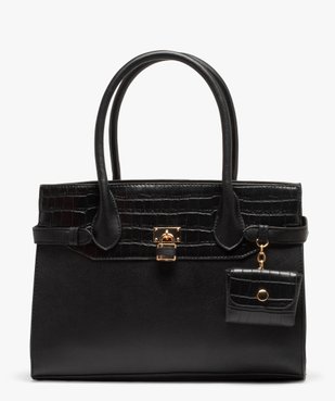 Sac femme rigide bi-matières porté main vue1 - GEMO (ACCESS) - GEMO