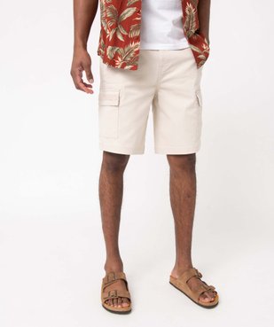 Bermuda homme coupe cargo à taille élastiquée vue2 - GEMO (HOMME) - GEMO