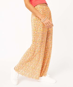 Pantalon femme ample plissé à fleurs vue2 - GEMO(FEMME PAP) - GEMO