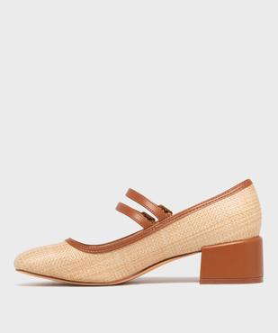 Escarpins en toile aspect raphia femme - Follow Me vue3 - FOLLOW ME - GEMO