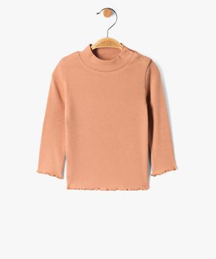 Tee-shirt en maille côtelée à col montant bébé fille vue1 - GEMO(BEBE DEBT) - GEMO