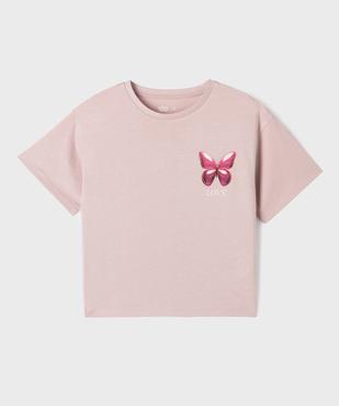 Tee-shirt manches courtes avec motif girly fille vue1 - GEMO 4G FILLE - GEMO