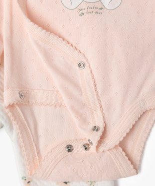 Ensemble 3 pièces pyjama + body manches longues + bavoir bébé vue3 - GEMO(BB COUCHE) - GEMO