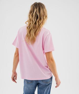 Tee-shirt manches courtes col V uni en coton femme vue2 - GEMO 4G FEMME - GEMO
