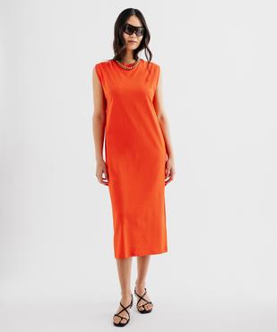Robe longue sans manches en coton femme vue1 - GEMO 4G FEMME - GEMO