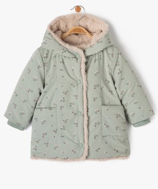 Blouson à capuche doublure fourrure imitation bébé fille vue1 - GEMO 4G BEBE - GEMO