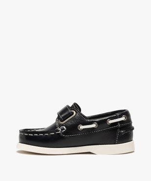 Chaussures bateau garçon dessus cuir à fermeture scratch vue3 - GEMO (ENFANT) - GEMO