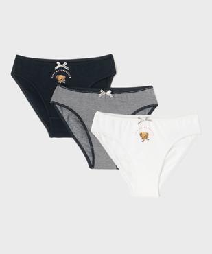 Culottes en coton stretch fille (lot de 3) - LuluCastagnette vue1 - LULU CASTAGNETTE GEMO FOR GOOD - GEMO