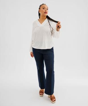 Blouse manches longues en maille ajourée femme grande taille vue4 - GEMO 4G GT - GEMO