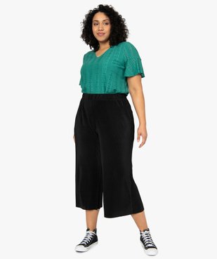 Pantalon femme en maille plissée longueur 7/8ème vue5 - GEMO (G TAILLE) - GEMO