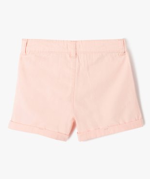 Short large en toile de coton fille vue3 - GEMO 4G FILLE - GEMO