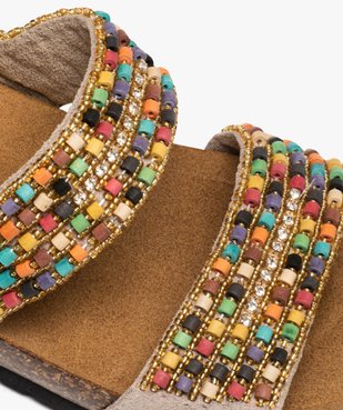 Mules femme confort à larges brides perlées vue6 - GEMO (CASUAL) - GEMO