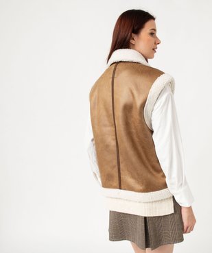 Veste sans manches coupe aviateur doublée sherpa femme vue3 - GEMO(FEMME PAP) - GEMO