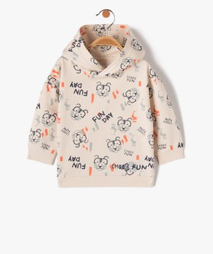 Sweat bébé garçon à capuche en molleton douillet vue1 - GEMO(BEBE DEBT) - GEMO