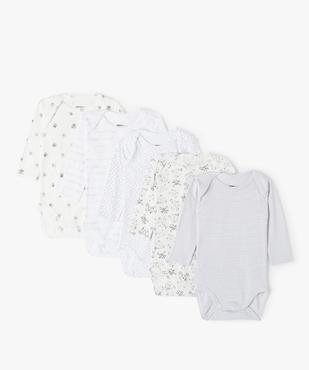 Bodies bébé à manches longues encolure américaine (lot de 5) - No gaspi vue1 - NOGASPI - GEMO