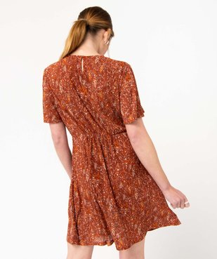Robe femme en maille plissée avec col en V vue3 - GEMO(FEMME PAP) - GEMO
