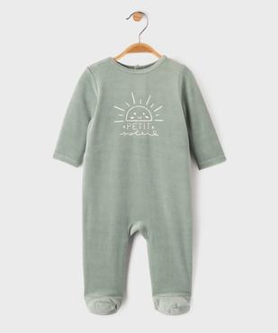 Pyjama en velours avec message sur le buste bébé vue1 - GEMO(BB COUCHE) - GEMO
