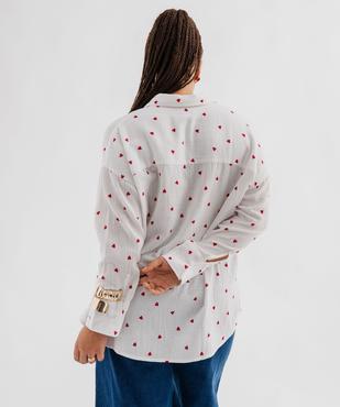 Chemise en gaze de coton à motifs coeurs femme grande taille vue3 - GEMO (G TAILLE) - GEMO