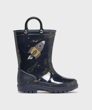 Bottes de pluie imprimée à anses et semelle crantée garçon vue1 - BUGGY - GEMO