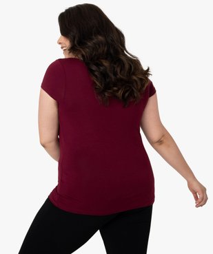 Tee-shirt de nuit femme grande taille avec col V bordé de dentelle vue3 - GEMO(HOMWR FEM) - GEMO
