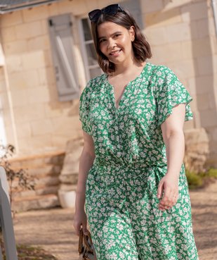 Combinaison femme à motifs fleuris vue6 - GEMO (G TAILLE) - GEMO