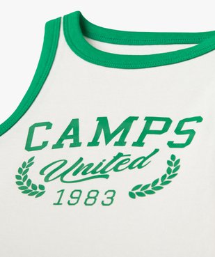 Débardeur fille court avec inscription— Camps United vue2 - CAMPS UNITED - GEMO