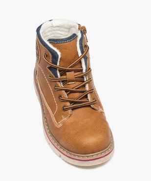 Boots fourrées garçon style montagnard à lacets et zip vue5 - GEMO 4G GARCON - GEMO