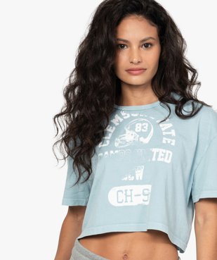Tee-shirt femme crop-top style vintage - Camps vue2 - CAMPS UNITED - GEMO