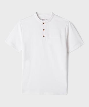 Polo manches courtes à col mao en maille piquée garçon vue1 - GEMO 4G GARCON - GEMO