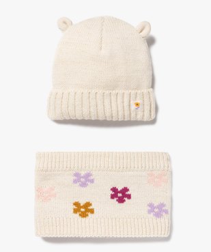 Ensemble bonnet et snood doublés polaire bébé fille vue1 - GEMO(BEBE DEBT) - GEMO