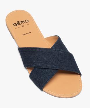 Sandales plates à larges brides croisées femme - Valentina Baldano dessus denim vue5 - VALENTINA BALDA - GEMO
