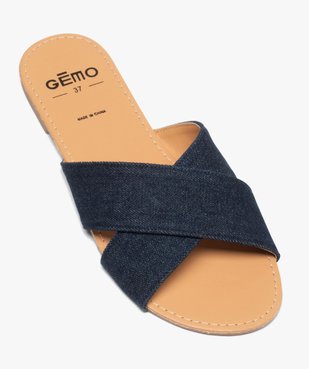 Sandales femme à larges brides croisées souples dessus denim vue5 - GEMO (CASUAL) - GEMO