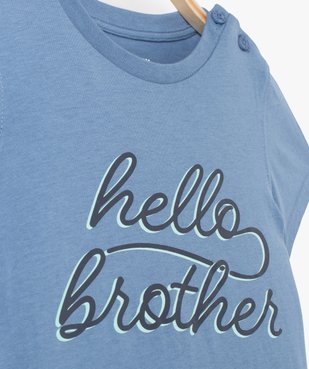 Tee-shirt bébé garçon avec message spécial famille vue2 - GEMO(BEBE DEBT) - GEMO