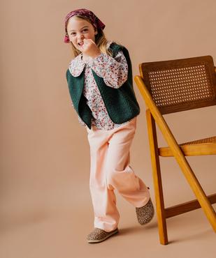 Chemise à motifs fleuris avec grand col Claudine fille vue5 - GEMO (ENFANT) - GEMO