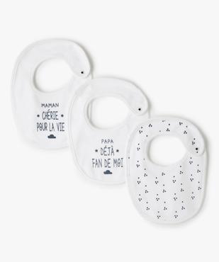 Bavoirs naissance bébé garçon en velours (lot de 3) vue1 - GEMO(BB COUCHE) - GEMO