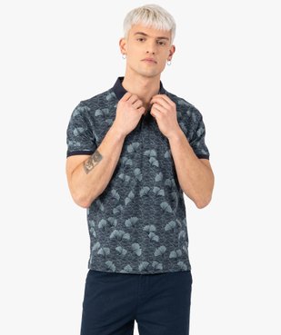 Polo homme à motifs fleuris et finitions contrastantes vue1 - GEMO (HOMME) - GEMO