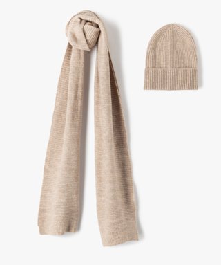 Ensemble femme pièces (écharpe bonnet) beige GEMO