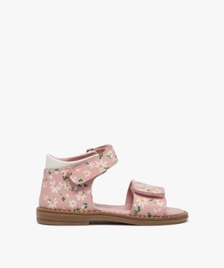 Sandales b b fille talon ferm et brides en cuir impr rose