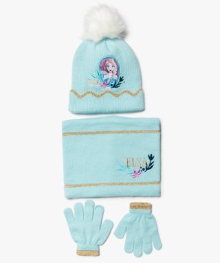 Ensemble fille pièces bonnet snood gants La Reine