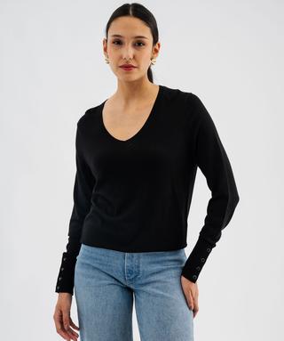 Pull en Viscose et Cachemire NOIR Femme NMWC1516400WPJWSB999