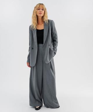 Pantalon à pinces coupe large femme