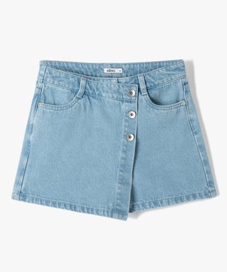 Jupe short fille en denim stone GEMO