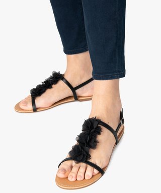 Sandales Femme Sbicca En Cuir - Taille US 9, Talon Compensé Fleur Abeille, Neuf Sans Emballage